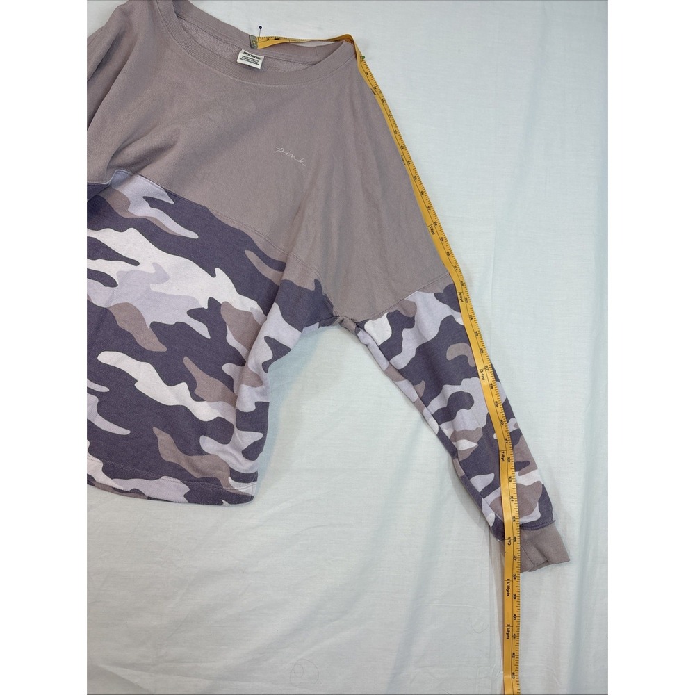 PINK VICTORIA’S SECRET Sweatshirt Women Sz L Pink/Purple Camouflage Embroidered - Picture 14 of 15